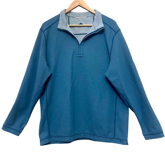 Tommy Bahama Other - Tommy Bahama Mens Teal Blue Quarter Zip Pullover Sweatshirt Marlin Logo XL